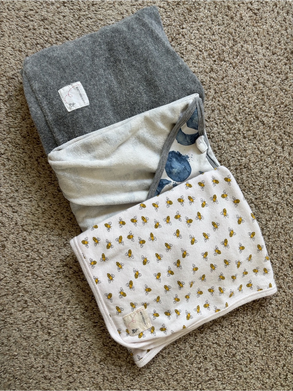 Burt’s Bees Baby 100% Organic Cotton Linen Bundle Blanket Towel Mini Crib Sheet